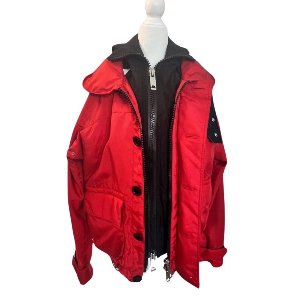 AUTHENTIC MEN'S RED BURBERRY PERFORMANCE JACKET W REMOVABLE VEST